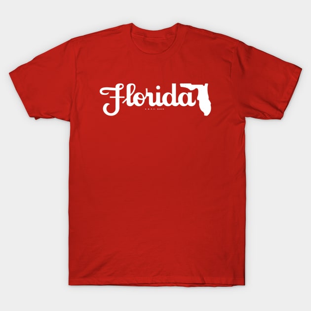 Florida - Vintage Lettering (White) T-Shirt by deadmansupplyco